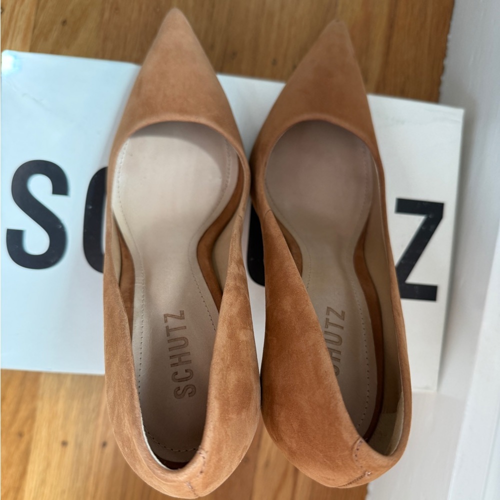 SCHUTZ LOU HIGH STILETTO PUMP in Wood Nobuck suede - Picture 4 of 7